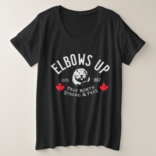 肘を上げろ!プラスサイズシャツ プラスサイズTシャツ (デザイン正面)