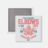 肘を上げろ！ボード越しカナダリーグホッケー マグネット (正面/裏面)