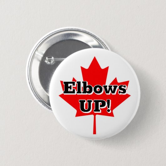 肘を上げろ！ 缶バッジ (正面&裏面)