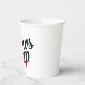 肘を張る 紙コップ (左)