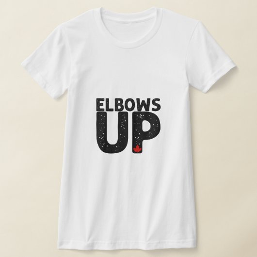 肘アップはっきりした動揺してタイポグラフィ Tシャツ (レイダウン)