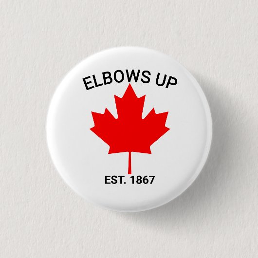 肘アップシャツ | カナダ強 | カナダのサポート | 缶バッジ (正面)