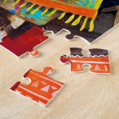 肘掛け椅子に居心地の良い猫 ジグソーパズル (側面)