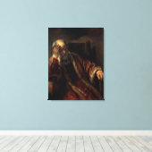 肘掛け椅子に座った老人 キャンバスプリント (インサイチュ (ウッドフロア))