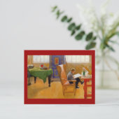 肘掛け椅子に座る ポストカード (スタンド正面)