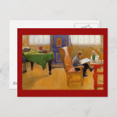 肘掛け椅子に座る ポストカード (正面/裏面)