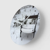 肘掛け椅子の新しい雪 ラウンド壁時計 (傾斜)