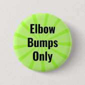 肘隆起なしハンドシェイク社会距離 缶バッジ (正面)