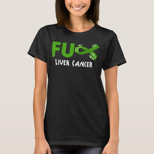肝おもしろいがん生存者の生肝がん Tシャツ (正面)