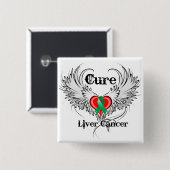 肝がんハート入れ羽を治す 缶バッジ (正面&裏面)