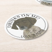 肝ドイツパーソナライズされた短照指針 ラウンドペーパーコースター (アングル)