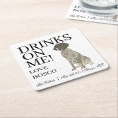 肝及び白ドイツ短焦点ポイン結婚ター スクエアペーパーコースター (アングル)