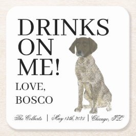 肝及び白ドイツ短焦点ポイン結婚ター スクエアペーパーコースター