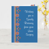 肝外科のランゴリ・ブルーから元気縁どになる カード (黄色い花)