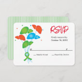 肝数珠バルーンカスタマイズ可能なパーティーRSVP 出欠カード (正面/裏面)