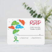 肝数珠バルーンカスタマイズ可能なパーティーRSVP 出欠カード (スタンド正面)