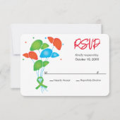 肝数珠バルーンカスタマイズ可能なパーティーRSVP 出欠カード (正面)