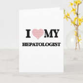 肝科医(言葉で作ったハート)が大好き カード (黄色い花)