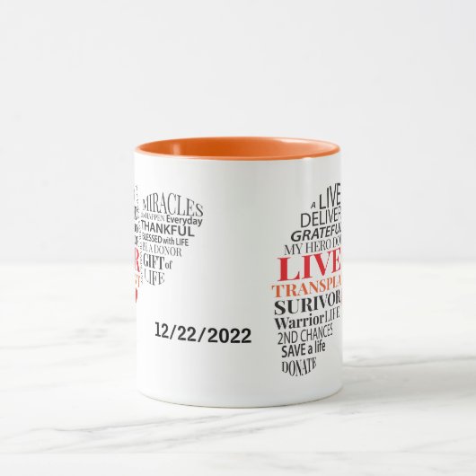 肝移植パーソナライズされた生存者コーヒーマグ マグカップ (中央)