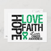 肝臓がんが愛の信仰を願う ポストカード (正面/裏面)