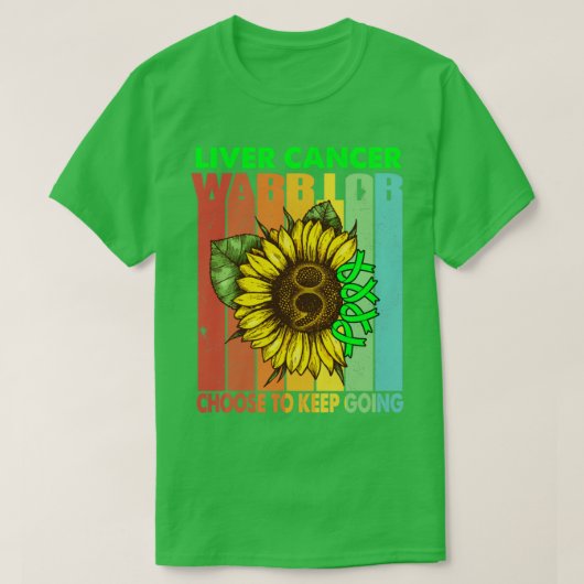 肝臓がん戦士が支援を保選択 Tシャツ (デザイン正面)