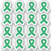 肝臓がん認知度 緑のリボン シール (正面)