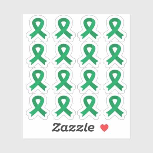 肝臓がん認知度 緑リボン シール (シート)