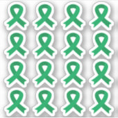 肝臓がん認知度 緑リボン シール (正面)