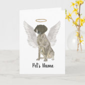 肝臓と白ドイツの短いポインタ悔やみや弔慰 カード (黄色い花)