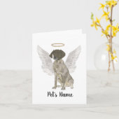 肝臓と白ドイツの短いポインタ悔やみや弔慰 カード (黄色い花)