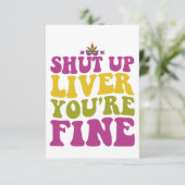 肝臓のあなたはマルディ素晴らしグラおもしろいスのギフトをシャットダウン サンキューカード (スタンド正面)