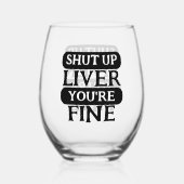 肝臓を閉じなさい素晴らし ステムなしワイングラス (裏面)