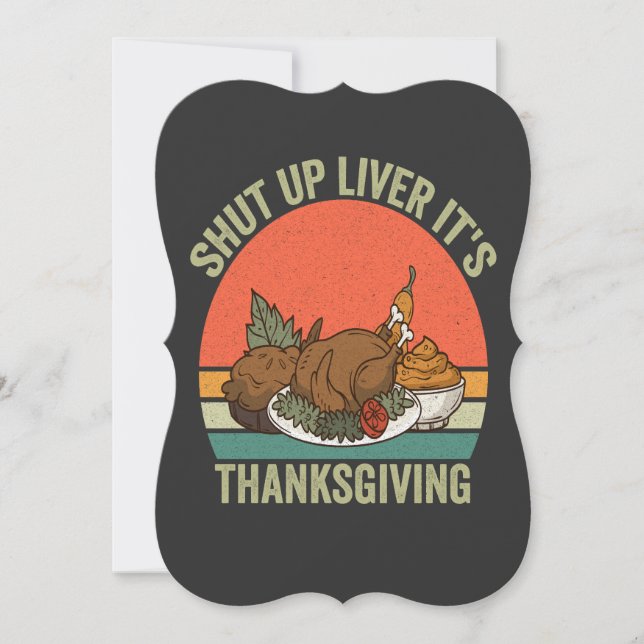 肝臓を閉じる感謝祭トルコおもしろいレトロ (正面)