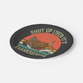 肝臓を閉じる感謝祭トルコおもしろいレトロ ペーパープレート (アングル)