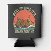 肝臓を閉じる感謝祭トルコおもしろいレトロ 缶クーラー (正面)