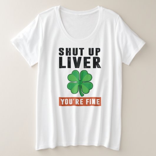 肝臓を閉じる プラスサイズTシャツ (デザイン正面)