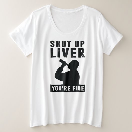 肝臓を閉じる プラスサイズTシャツ (デザイン正面)