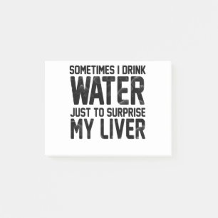 肝臓を驚かせるために水を飲むこともある ポストイット