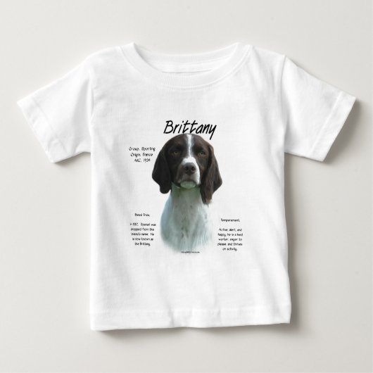 肝臓ブリタニースパニエル犬史 ベビーTシャツ (正面)