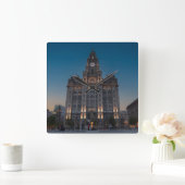 肝臓建物時計 スクエア壁時計 (ホーム)