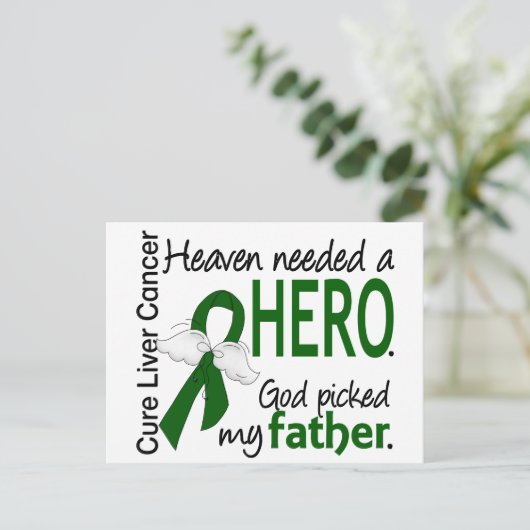 肝臓癌の天国は英雄の父を必要としました ポストカード (スタンド正面)