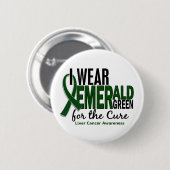 肝臓癌私は治療10のためのエメラルドグリーンを身に着けています 缶バッジ (正面&裏面)