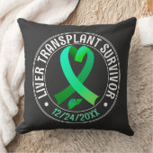 肝臓移植生存者グリーンリボンカスタム クッション (ブランケット)