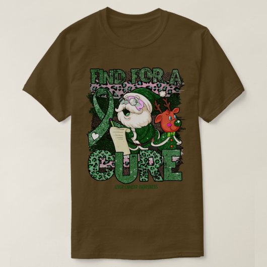 肝臓認識度ヒョウのクリスマスキュールサンタクロース Tシャツ (デザイン正面)