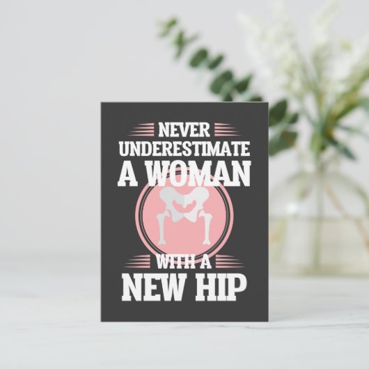 股関節置換術後の妻・母への回復お見舞いギフト ポストカード (スタンド正面)