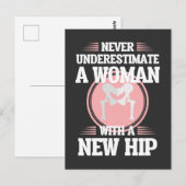 股関節置換術後の妻・母への回復お見舞い ポストカード (正面/裏面)