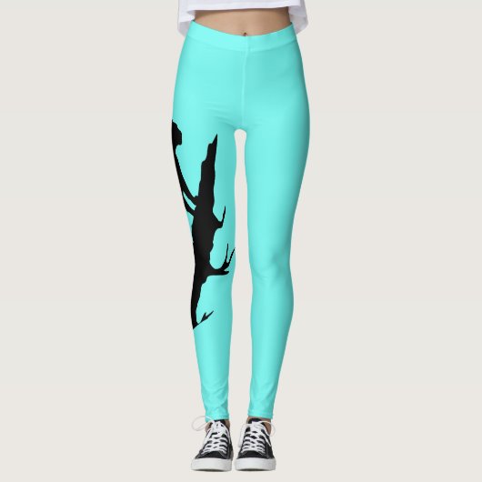 肢の大きな猫のヒョウのクーガー色のレギンス レギンス (正面)