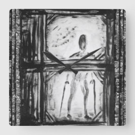 肢体不自由者 スクエア壁時計