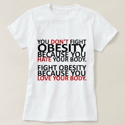 肥満と闘う Tシャツ (デザイン正面)