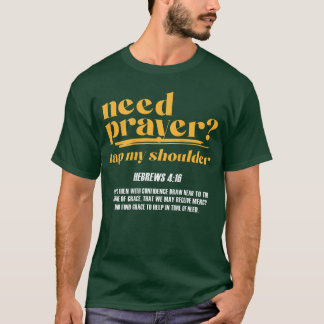 肩に祈りのあるキリスト教徒の男性女性向けB Tシャツ